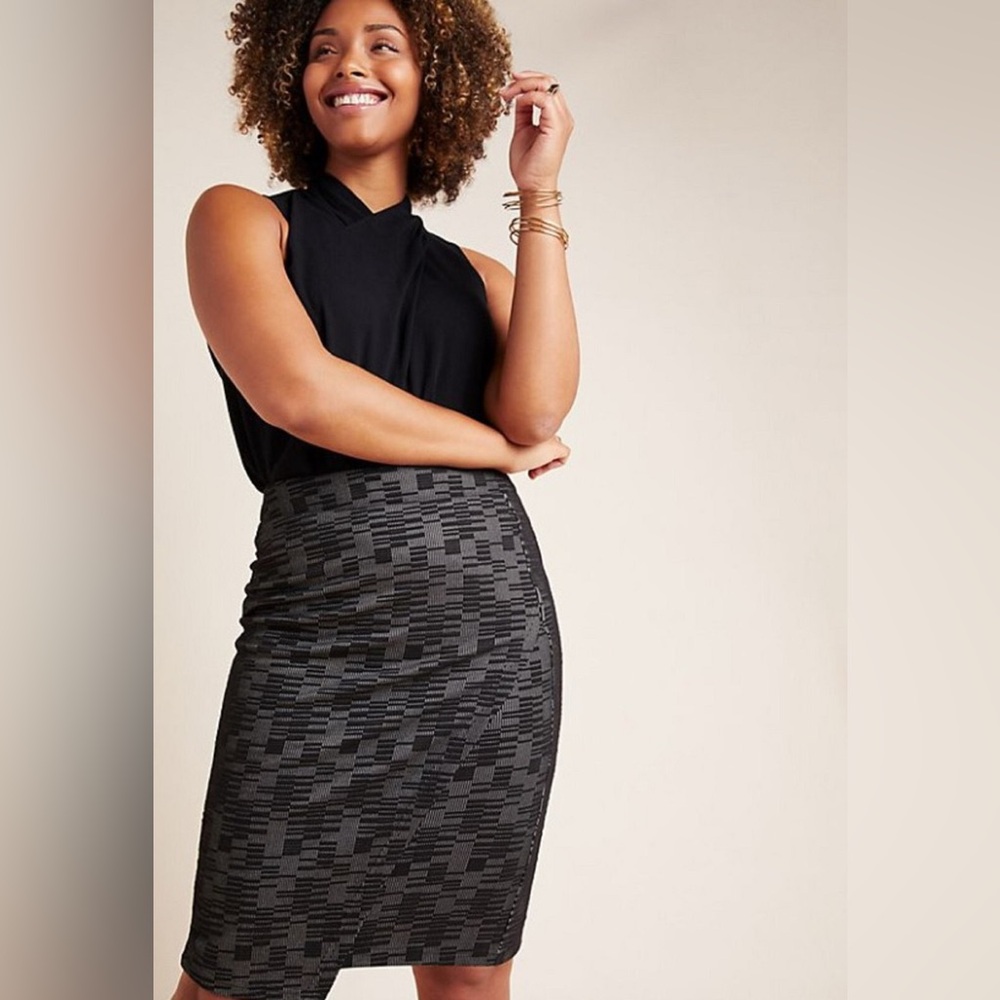 Maeve Faux Wrap Stretch Pencil Skirt NEW